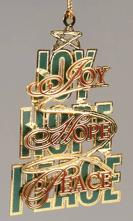 Baldwin Christmas Ornament Joy Hope Peace - Boxed