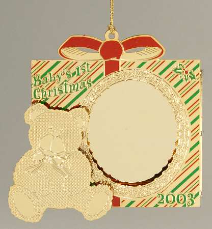 Baldwin Christmas Ornament Teddy Bear Frame - No Box