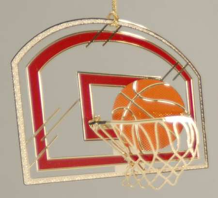 Baldwin Christmas Ornament Basketball W/ Backboard - No Box