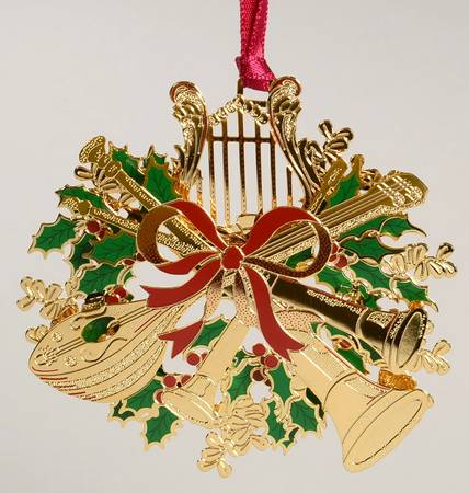 Baldwin Christmas Ornament Lyre Wreath - With Box