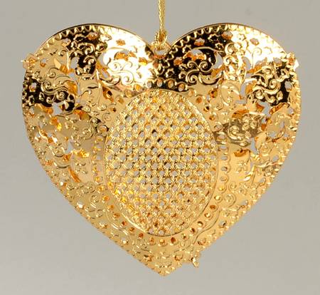Baldwin Christmas Ornament Puffed Heart - Boxed by Baldwin Brass