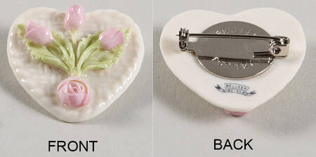 Belleek Jewelry Heart Brooch - No Box