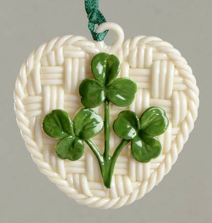 Belleek Jewelry Woven Shamrock Pendant - No Box