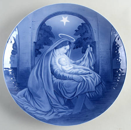 Bing & Grondahl Large Christmas Plate A Child Is Born In Bethlehem - No Box