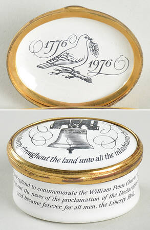 Bilston and Battersea Enamel Box The Libberty Bell - Boxed