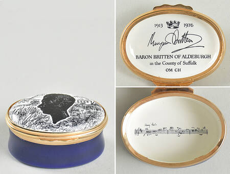 Bilston and Battersea Enamel Box Baron Britten Of Alderburgh - No Box