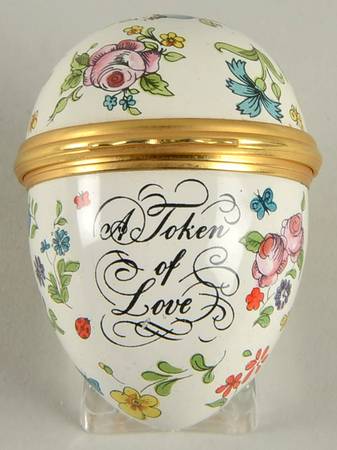 Bilston and Battersea Enamel Box Egg-A Token Of Love - No Box