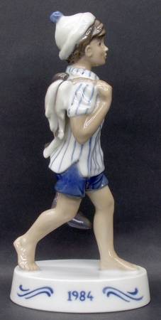 Figurine of the Year Peter-Boy With Fish - Boxed