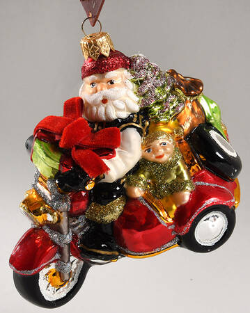 European Treasures Santa & Gifts On A Motorcycle - Boxed