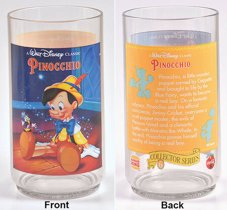 Disney Movies Acrylic Glassware Pinocchio - No Box