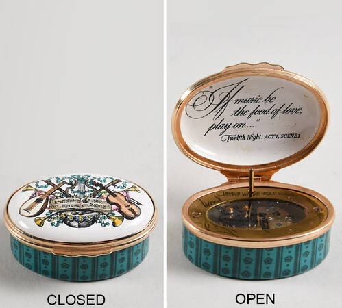 Bilston and Battersea Music Box La Truite By Schubert - With Box
