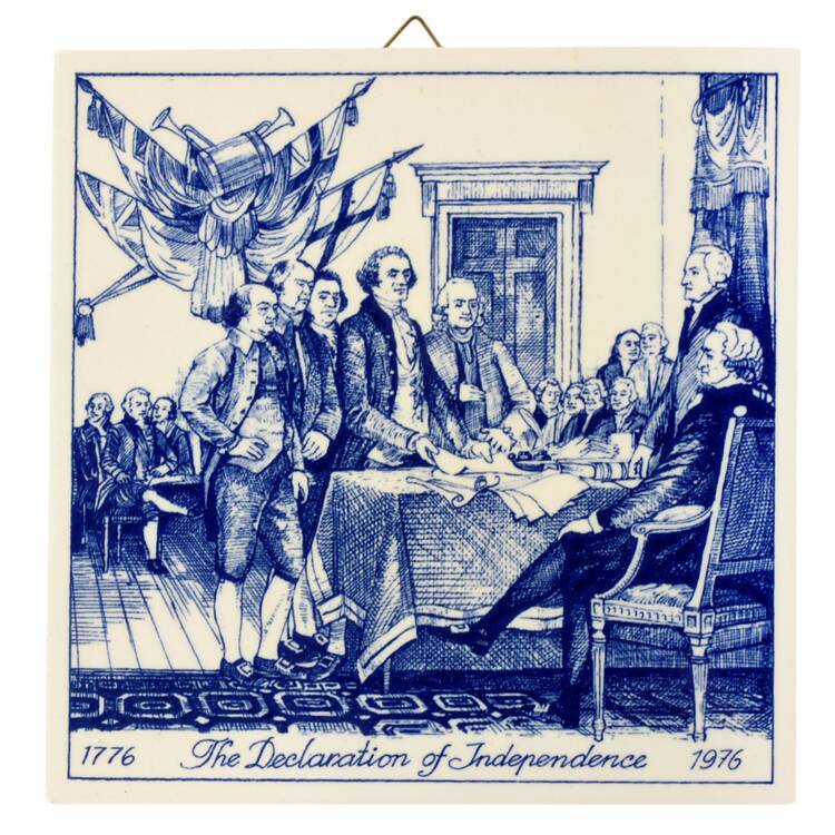 Blue Delft Limited Edition Tile The Declaration Of Independence - Boxed