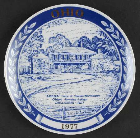 Ohio Annual Plates Adena-Home Of Thomas Worthington - Boxed