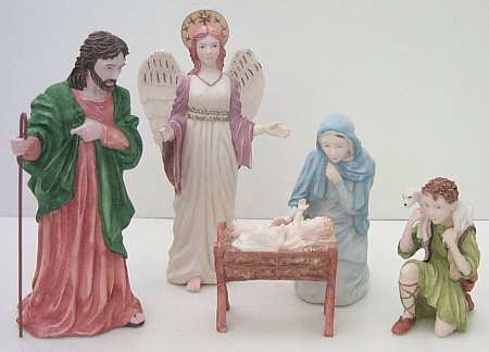 Nativity-Coalport 5 Pc Set=Baby,Joseph,Mary,Angel, & Boy - Boxed