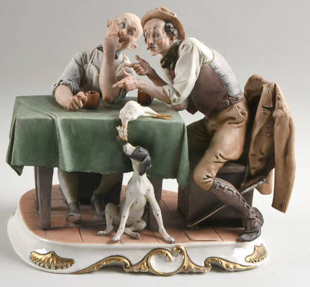 Cappe Figurines Hunting Story-2 Men With Chicken - No Box