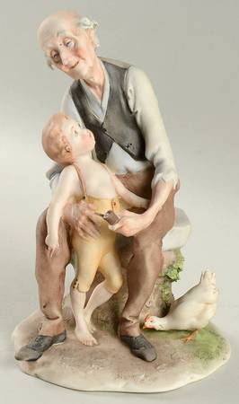 Cappe Figurines Old Man And Little Boy - No Box