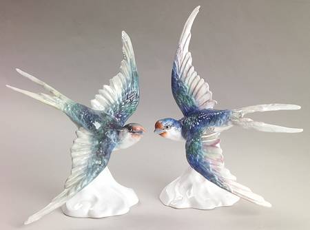 Bird Figurines Swallows-Pair - No Box
