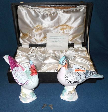 Bird Figurines Chinese Teal-Pair - No Box