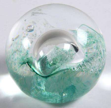 Caithness Paperweight Moon Crystal - Green - No Box