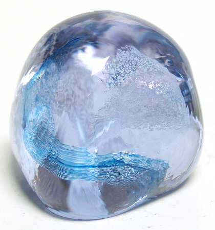 Caithness Paperweight Pebble-Blue/White - Boxed