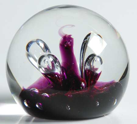 Caithness Paperweight Moonflower Miniature-Red - Boxed