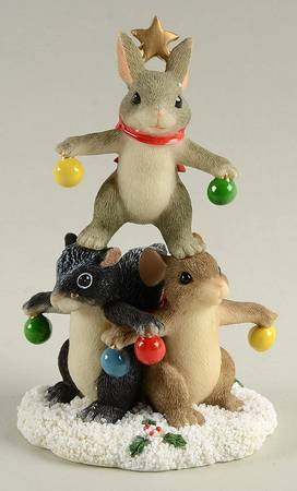 Charming Tails Christmas Tree Trio - No Box