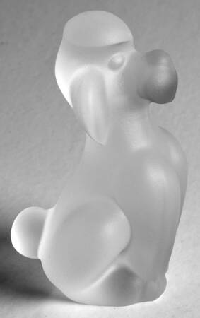 Cristal de Sevres Figurines Poodle-Frosted Sitting - No Box