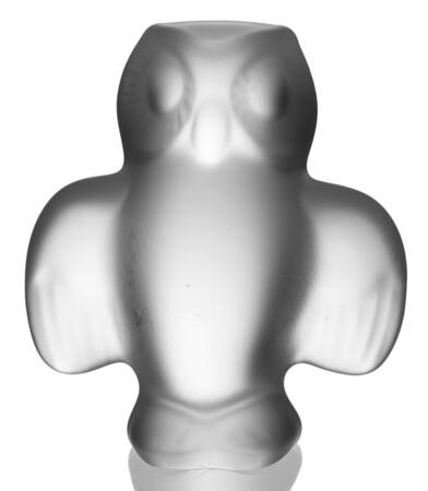 Cristal de Sevres Figurines Owl-Frosted - Boxed