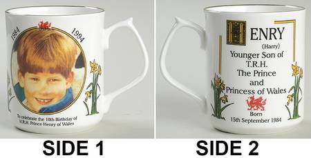 Chown China Royalty Giftware Prince Henry (Harry) 10th Birthday Mug - No Box