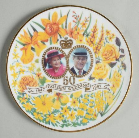 Chown China Royalty Giftware Elizabeth Ii Golden Wedding Coaster - No Box