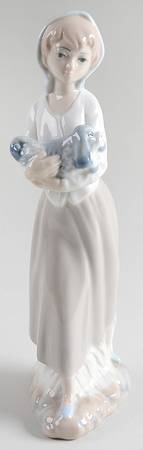 Casades Figurines Girl In Scarf With Dog - Boxed