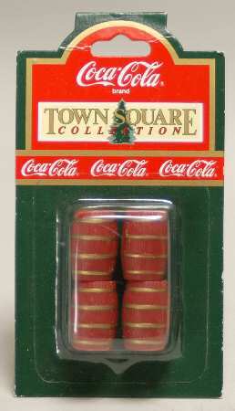 Coca-Cola Town Square Coca-Cola Red Barrels-Set Of 4 - Boxed