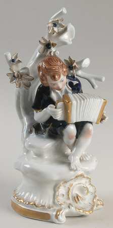 Hispania Figurine Boy With Accordion - No Box by Ceramics Hispania