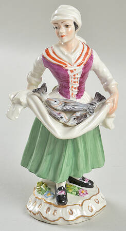 Chelsea House Figurines Fish Vendor - No Box
