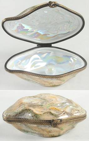 Chanille Limoges Boxes Oyster With Pearl - No Box