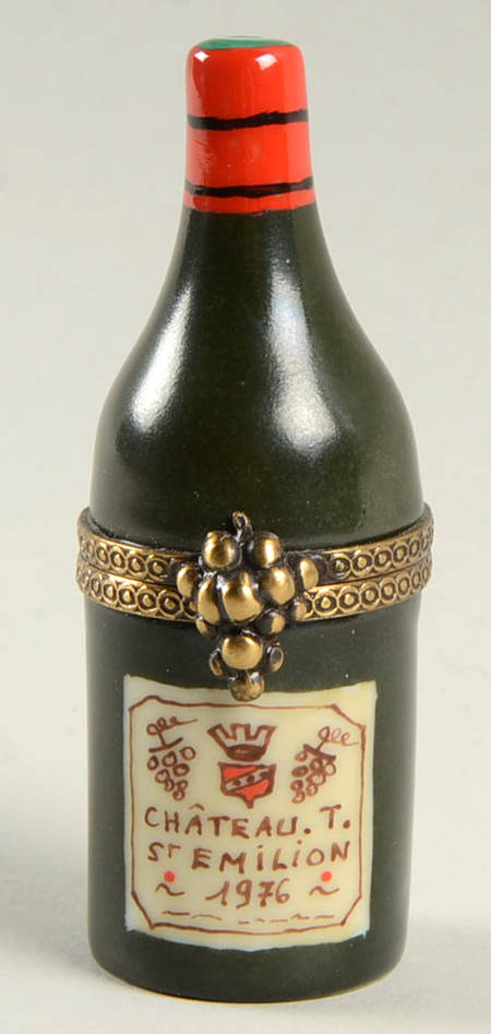 Chanille Limoges Boxes Wine Bottle-Chateau. T. St Emilion 1976  - No Box