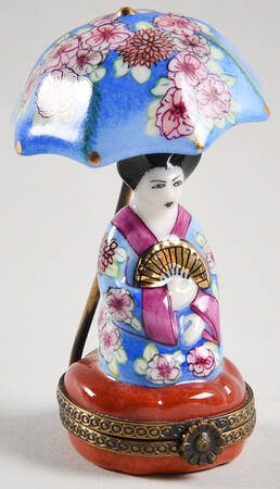 Chanille Limoges Boxes Geisha With Umbrella - No Box