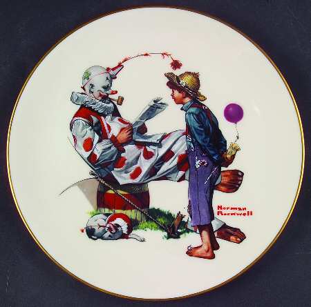 Norman Rockwell-Plates Circus Clown - No Box