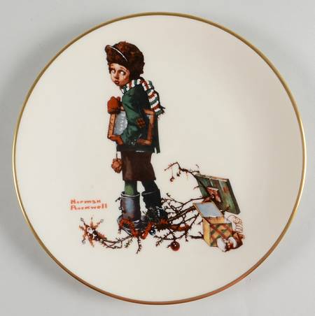Norman Rockwell-Plates End Of Christmas  - No Box