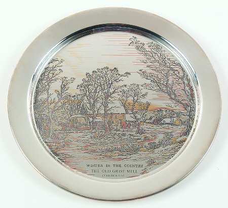 Currier & Ives-Sterling Winter In The Country Old Grist Mill - Boxed