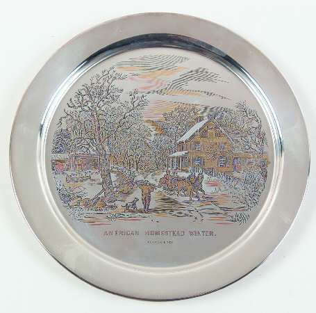 Currier & Ives-Sterling American Homestead Winter - No Box