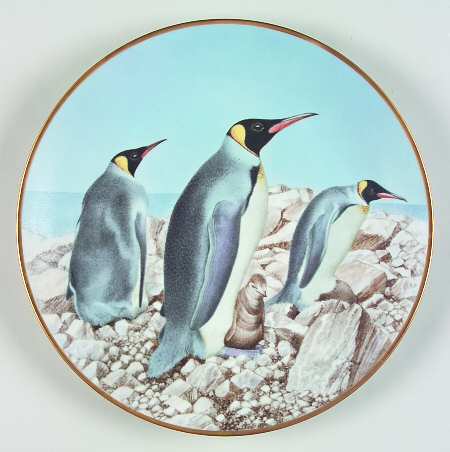 12 Waterbird Plates-The Sumner Collection Emperor Penguin - No Box