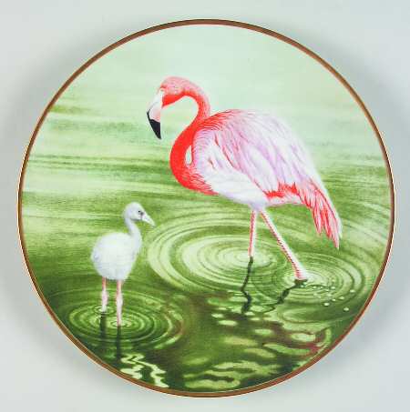 12 Waterbird Plates-The Sumner Collection Flamingo - No Box