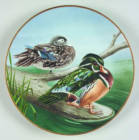 12 Waterbird Plates-The Sumner Collection Wood Duck - No Box