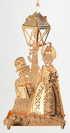 1996 Gold Christmas Ornament Collection Victorian Carolers - No Box
