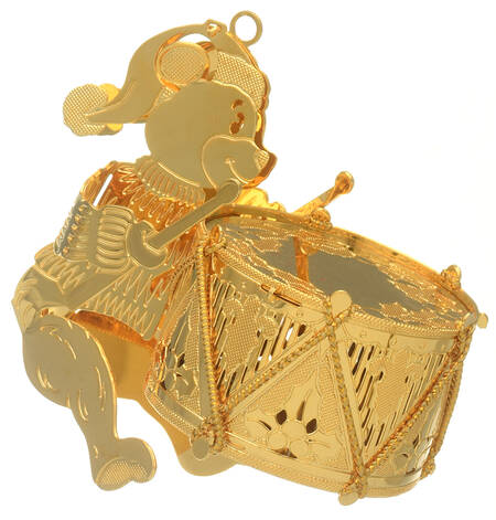 1996 Gold Christmas Ornament Collection Teddy Bear Drummer - No Box