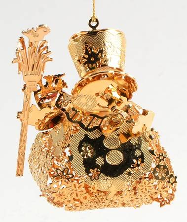 1996 Gold Christmas Ornament Collection Jolly Snowman - No Box