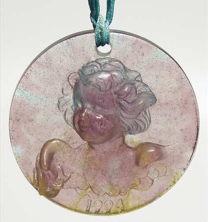 Daum Christmas Ornament-Crystal Cherub - Boxed
