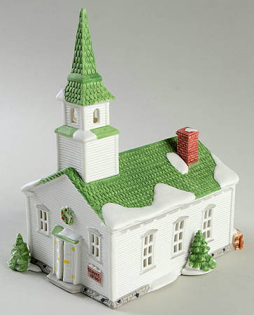 New England Village Steeple Church-1986 Version - No Box