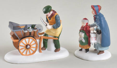 New England Village Knife Grinder-Set Of 2 - Boxed